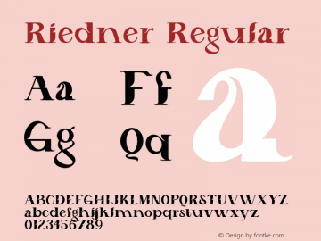 RiednerRegular Version 1.008;Fontself Maker 3.5.4图片样张