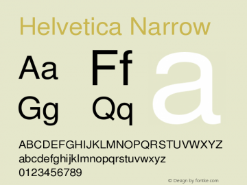 Helvetica Narrow Version 001.003图片样张
