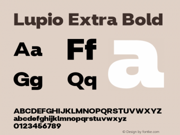 Lupio-ExtraBold Version 1.000 Font Sample