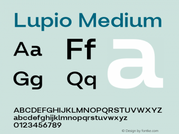 Lupio-Medium Version 1.000 Font Sample