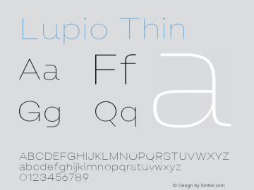 Lupio-Thin Version 1.000 Font Sample