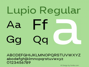 Lupio-Regular Version 1.000 Font Sample