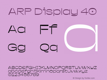 ARP Display 40 Version 1.000;PS 001.000;hotconv 1.0.88;makeotf.lib2.5.64775图片样张