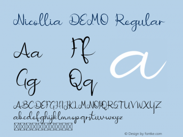 Nicollia DEMO Version 1.002;Fontself Maker 3.2.2 Font Sample