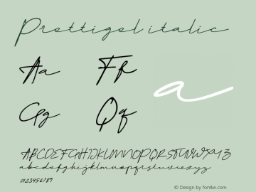 Prettigel Version 001.000 Font Sample