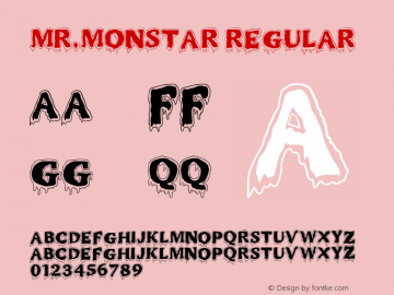 MR.MONSTAR Version 1.00;September 14, 2019;FontCreator 11.5.0.2430 64-bit Font Sample