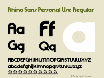 Rhino Sans Personal Use Version 1.000 Font Sample