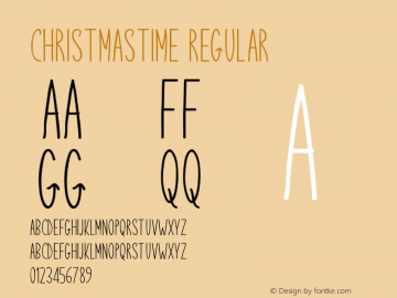 Christmastime Version 1.00 October 14, 2019, initial release Font Sample