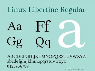 Linux Libertine Regular Version 2.1.9 Font Sample