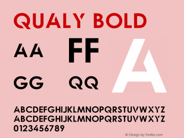 Qualy Bold Version 1.00;January 4, 2020;FontCreator 12.0.0.2547 64-bit图片样张