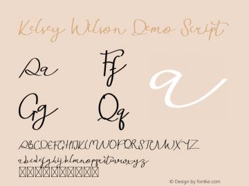 Kelsey Wilson Demo Script Version 1.003;Fontself Maker 3.4.0图片样张