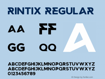 Rintix Version 1.00;January 18, 2020;FontCreator 12.0.0.2547 64-bit图片样张