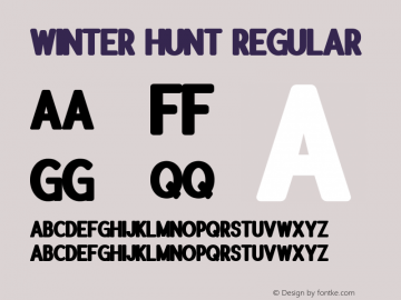 Winter Hunt Version 1.00;January 19, 2020;FontCreator 11.5.0.2422 64-bit Font Sample