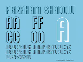 Abraham Shadow Demo Shadow Version 1.00;January 22, 2020;FontCreator 12.0.0.2535 64-bit Font Sample