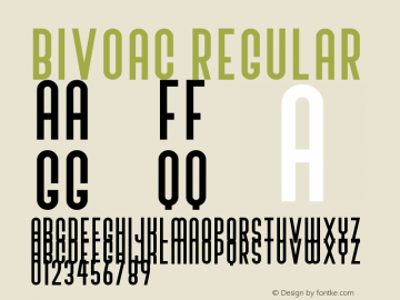 Bivoac Reguler Demo Version 1.00;January 22, 2020;FontCreator 12.0.0.2535 64-bit Font Sample