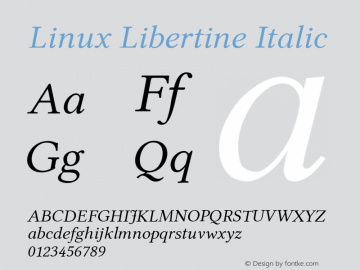 Linux Libertine Italic Version 2.4.6 Font Sample