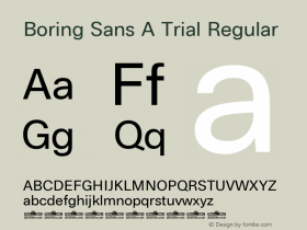 Boring Sans A Trial Regular Version 1.000 Font Sample