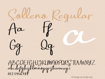 Solleno Version 1.00;February 20, 2020;FontCreator 11.5.0.2430 32-bit Font Sample