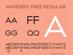 WanderyFree-Regular 1.000 Font Sample