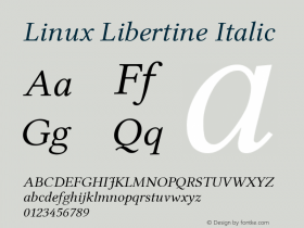 Linux Libertine Italic Version 2.7.x图片样张