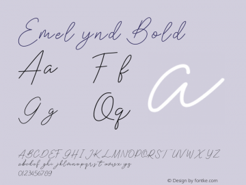 Emelynd Bold Version 1.00;March 24, 2020;FontCreator 11.5.0.2422 64-bit Font Sample