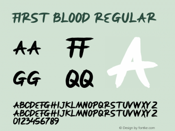 FIRST BLOOD Version 1.00;April 1, 2020;FontCreator 12.0.0.2525 64-bit图片样张