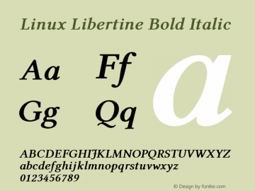 Linux Libertine Bold Italic Version 2.7.x图片样张