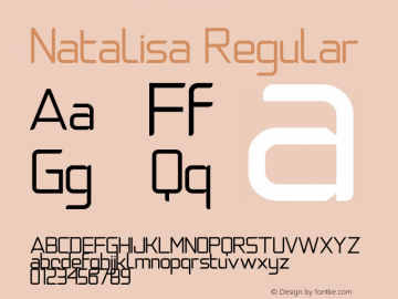 Natalisa Regular Demo Version 1.00;April 15, 2020;FontCreator 13.0.0.2620 64-bit图片样张