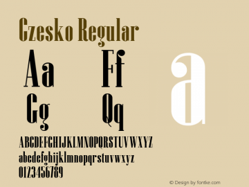 Czesko Version 0.00;April 10, 2020;FontCreator 12.0.0.2552 64-bit Font Sample