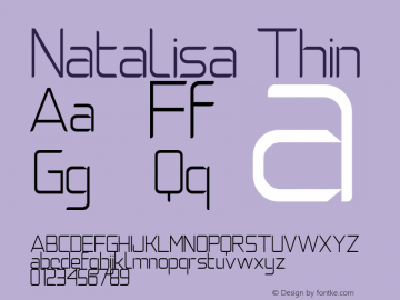Natalisa Thin Version 1.00;March 27, 2020;FontCreator 13.0.0.2613 64-bit图片样张