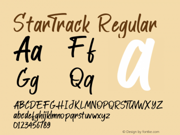 StarTrack Version 1.00;May 7, 2020;FontCreator 11.5.0.2430 32-bit Font Sample