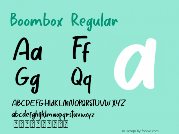 Boombox Version 1.00;May 7, 2020;FontCreator 11.5.0.2430 32-bit图片样张