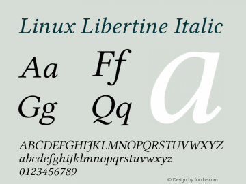 Linux Libertine Italic Version 4.0.6图片样张