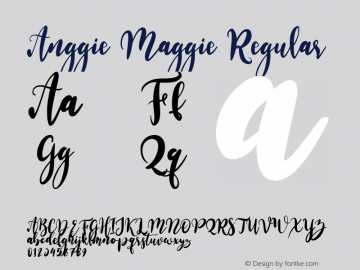 Anggie Maggie Version 1.00;May 8, 2020;FontCreator 11.5.0.2430 64-bit图片样张