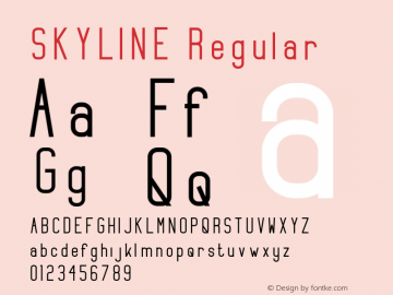 SKYLINE Version 001.000 Font Sample