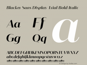 Blacker Sans Display Trial Bold Italic Version 1.000图片样张