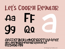 Let's Coorgi Version 1.00;June 6, 2020;FontCreator 12.0.0.2567 64-bit图片样张