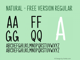 Natural - Free Version Version 1.00 June 9, 2020, initial release Font Sample