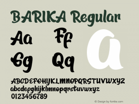 BARIKA Version 1.000 Font Sample