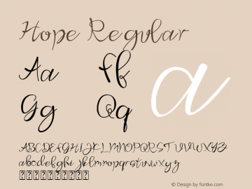 Hope Version 1.00;June 12, 2020;FontCreator 12.0.0.2565 32-bit Font Sample