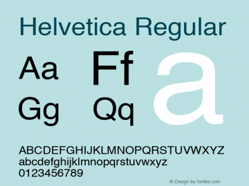 Helvetica Regular Unknown图片样张