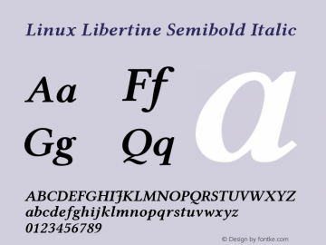 Linux Libertine Semibold Italic Version 5.0.0 Font Sample