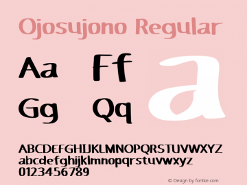 Ojosujono Version 1.001;Fontself Maker 3.5.1图片样张