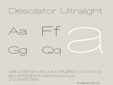 Desolator Ultralight Version 1.002;Fontself Maker 3.5.1 Font Sample