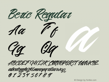 Beric Regular Version 1.001;hotconv 1.0.109;makeotfexe 2.5.65596 Font Sample