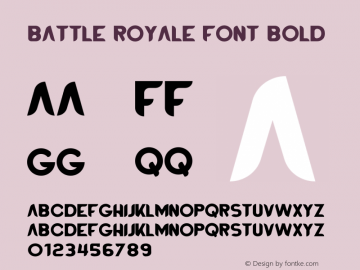 BATTLE ROYALE FONT Bold Version 1.00;August 26, 2020;FontCreator 12.0.0.2525 64-bit Font Sample