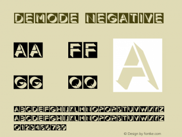 Demode Negative Version 1.000 Font Sample
