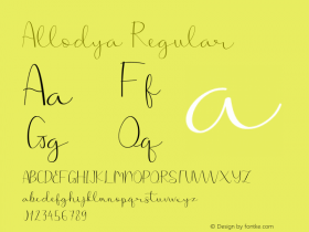 Allodya Version 1.00;August 31, 2020;FontCreator 11.5.0.2430 64-bit Font Sample