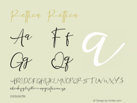 Rettica Rettica Version 1.00;September 21, 2020;FontCreator 11.5.0.2430 64-bit Font Sample