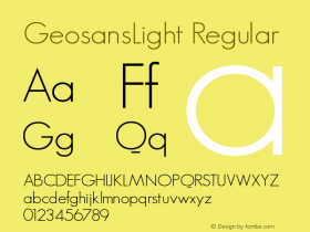 GeosansLight Regular 1.0 Font Sample